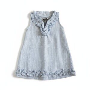 Mud Pie Girls Toddler Ruffle Sleeveless Vacation Tunic Top Size 3T Blue Stripes